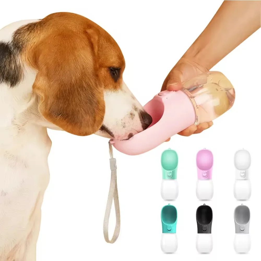 Botella de agua para perros de 300ml, para perros pequeños y grandes, taza portátil para cachorros, para viajes al aire libre, a prueba de agua, suministros para mascotas de pastor alemán