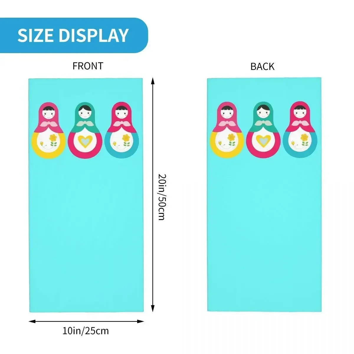 Matryoshka Russian Doll Pattern Bandana Neck Gaiter Printed Cartoon Plaid Balaclavas Wrap Scarf Multi-use Headwear Running