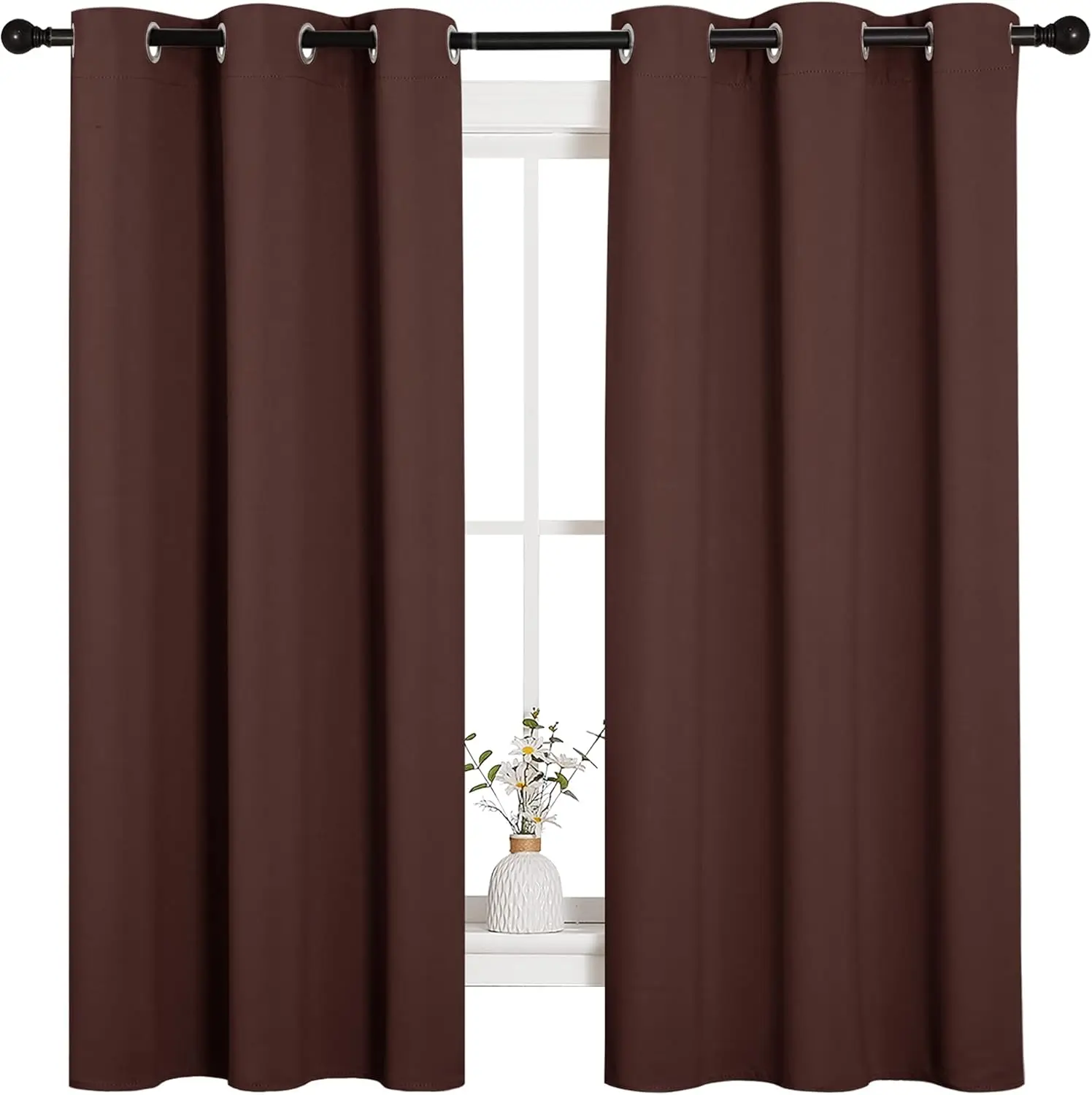 เนอสเซอรี่ Essential ฉนวนความร้อน Solid Grommet ผ้าม่านบังแดดด้านบน, ตกแต่งบ้านความเป็นส่วนตัวผ้าม่านสําหรับห้องนอน