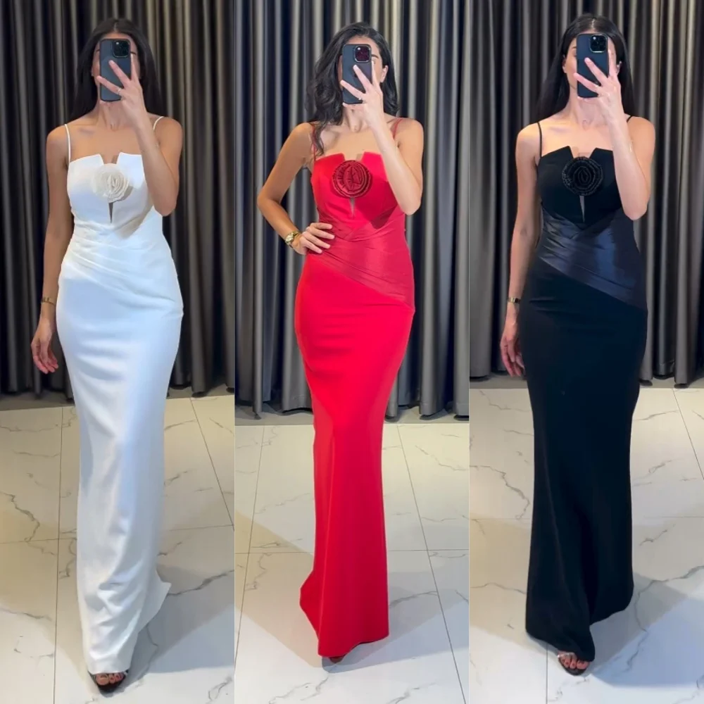 

Sizes Available Jersey Pleat A-line Spaghetti Strap Midi Dresses Prom Dresses Classic Exquisite Modern Style Pastrol Unisex