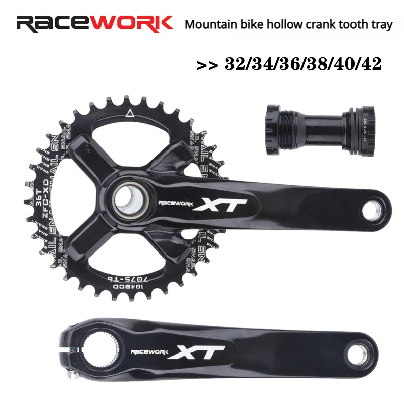 

RACEWORK XT Bicycle Crankset Bottom Bracket Mtb Cranks Chainring Hollowtech Crank Arms For Mountain Bike Integrated Pedivela