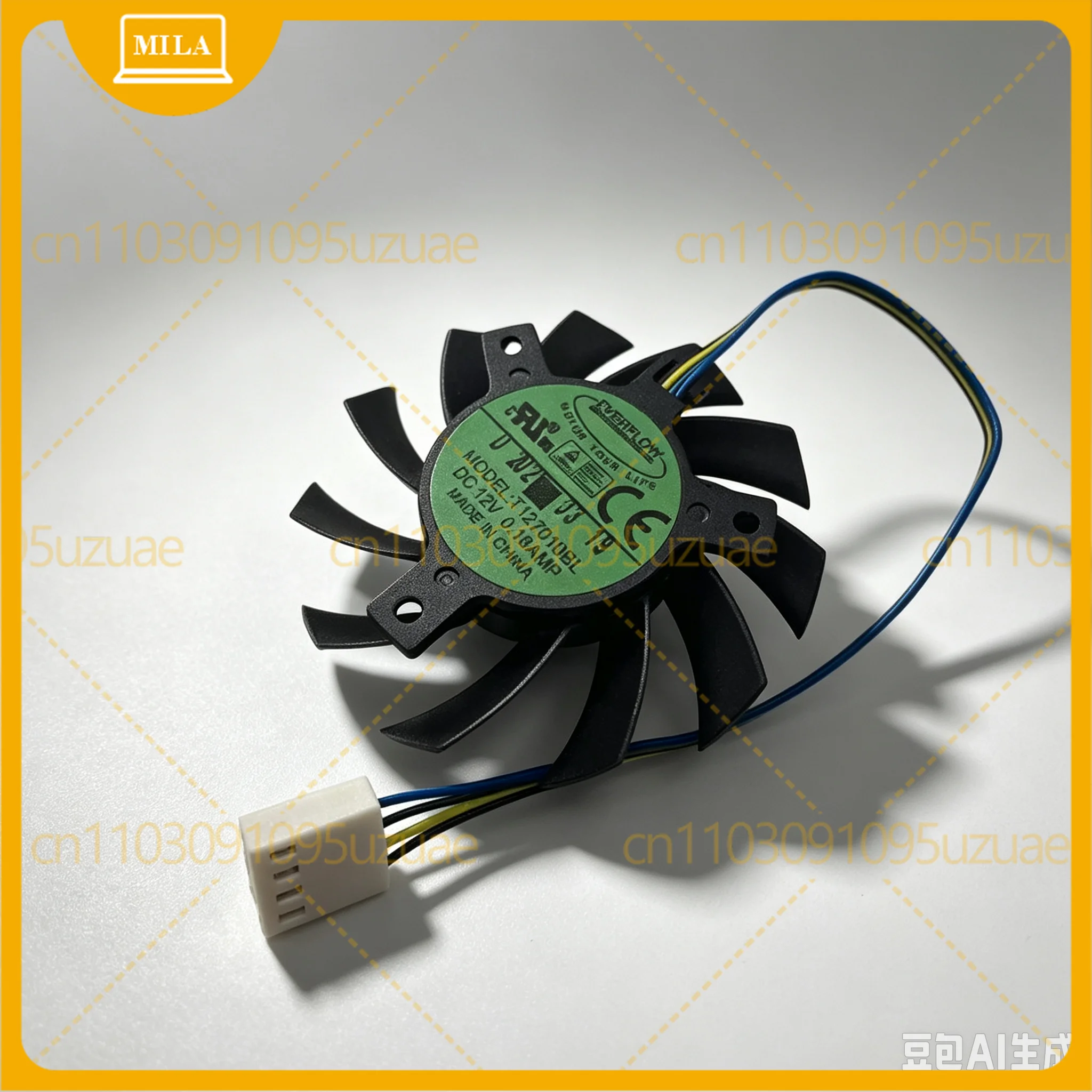 T127010BU New Cooler Fan for Everflow 12V 0.45A 7CM Temperature Controlled Frameless Graphics Card Fan
