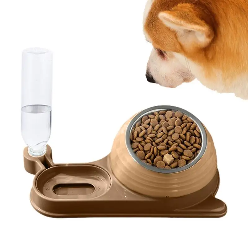 Cuenco de agua para comida para mascotas, cuencos de alimentación para gatos con forma de caracol, plato inclinado de 16 grados, alimentador amigable para interior, apartamento, casa, coche, perrera