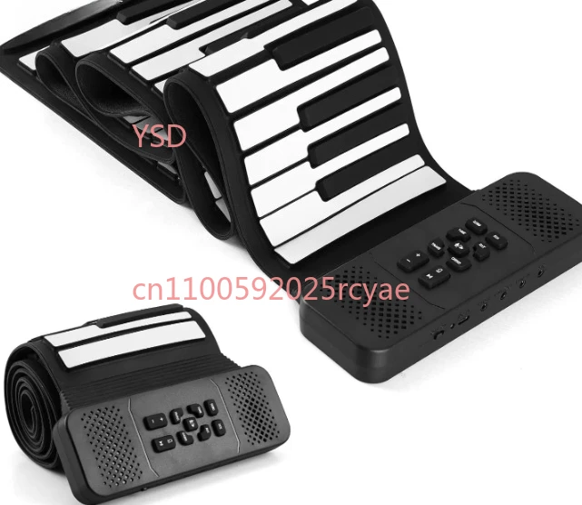 

88-клавишное ручное свернутое пианино, портативная клавиатура, музыкальный инструмент для образования, складной, для начинающих, с педалью сустейна