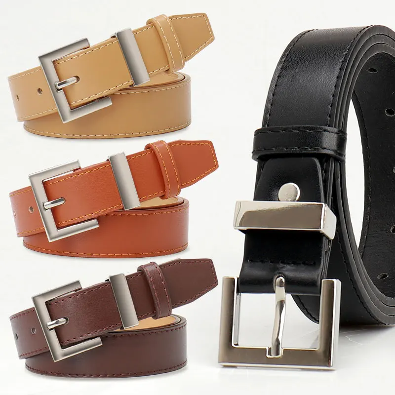 

New Style Fashion Versatile Square Buckle Ladies Belt Elegant Commuter Simple Wind with Jeans Suit Belt Female