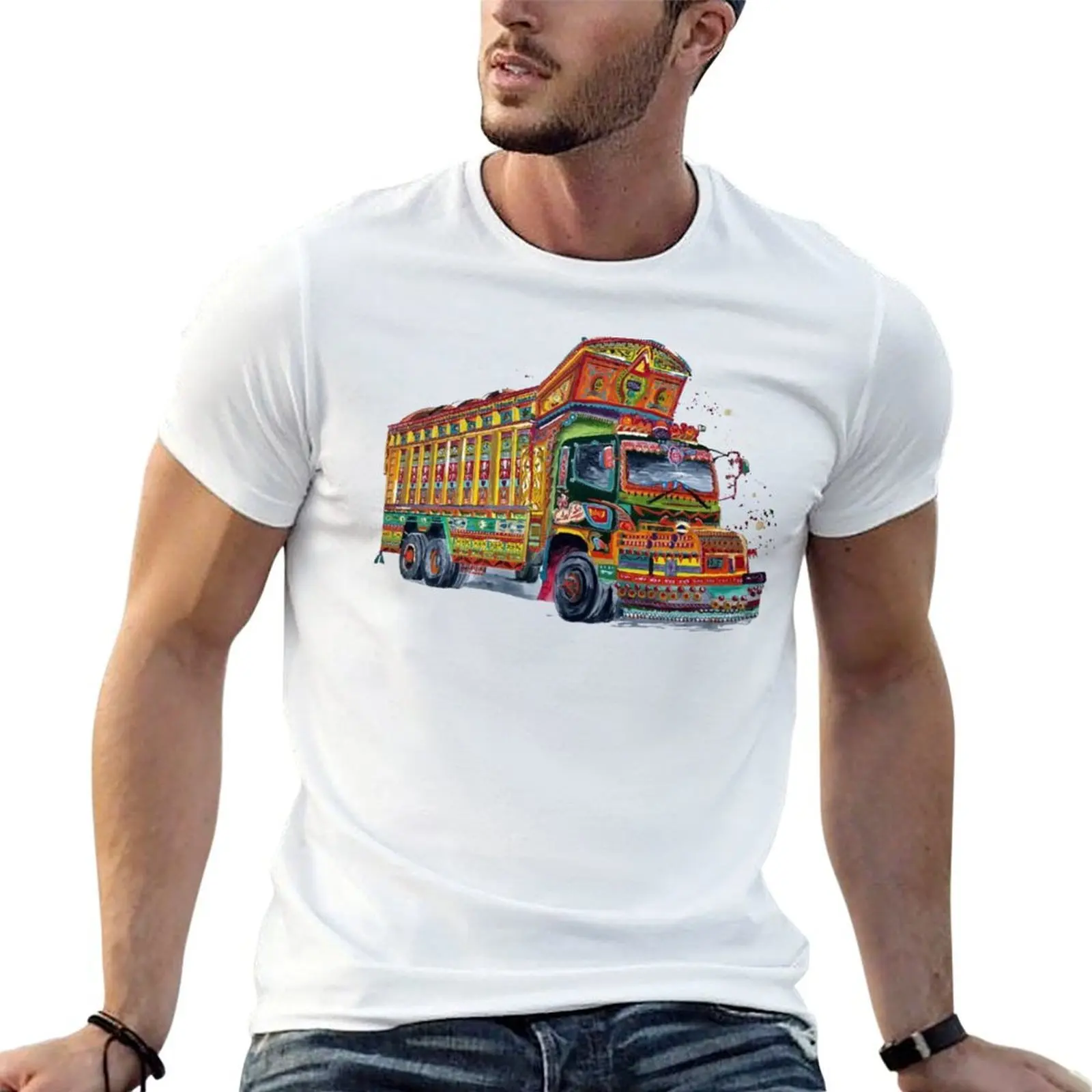 Truck Art Unique Style - Desi Touch - Pakistani Local Transport T-Shirt cheap stuff customizeds mens graphic t-shirts pack