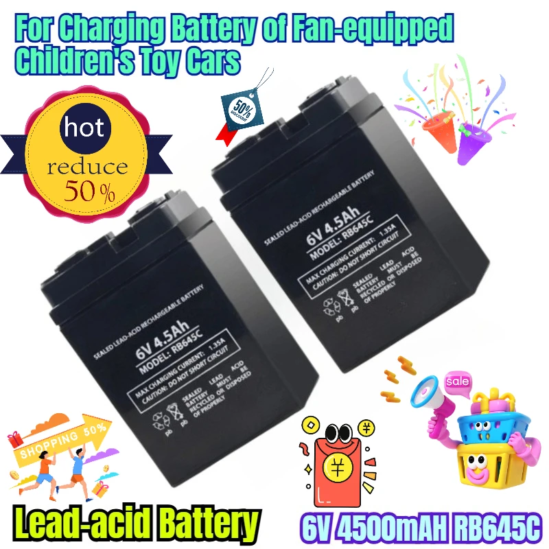 

6V 4500mAH RB645C Lead-acid Battery for Charging Battery of Fan-equipped Children's Toy Cars