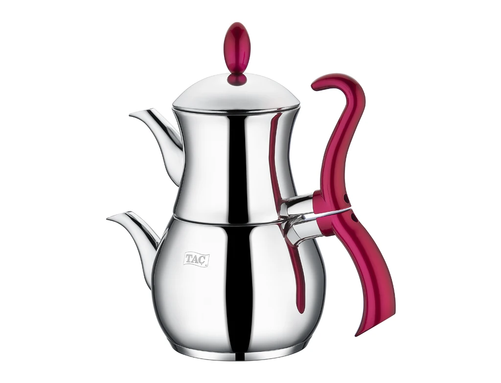 LaModaHome New Design Stainless Steel Double English Tea Pot Fuchsia