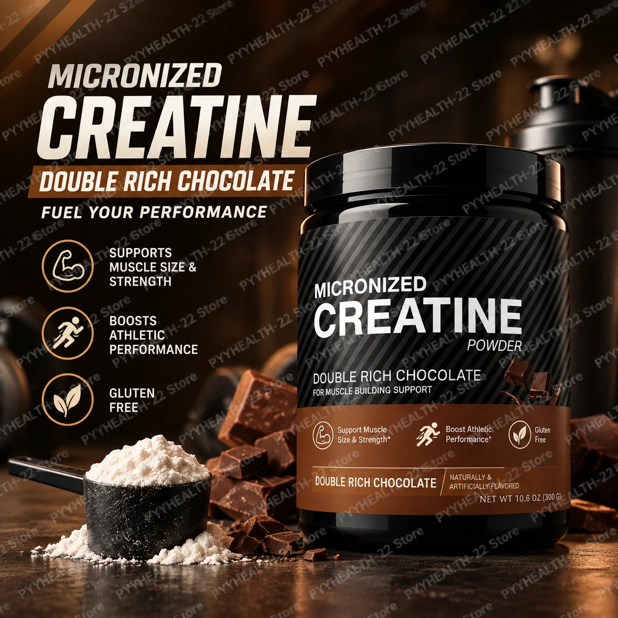 Creatine Monohydrate Powder - 미세 분말 형태의 크레아틴 모노하이드레이트 300g,