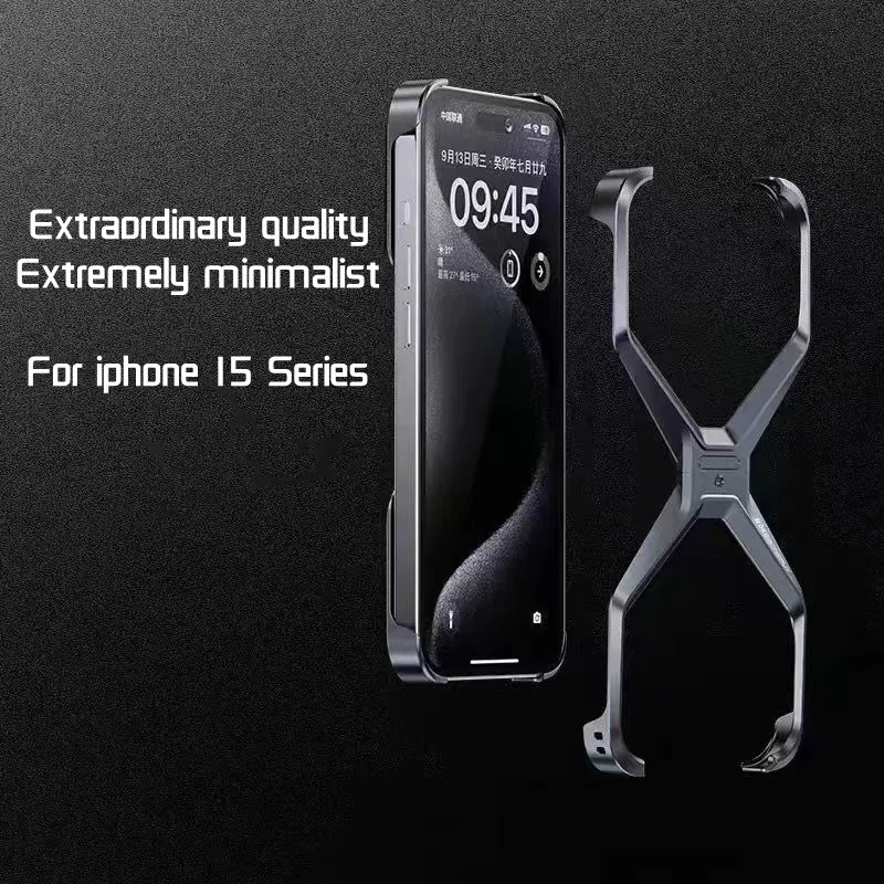 X Shape Metal Bumper Armor Phone Case For iPhone 15 14 13 Pro Max Shell Shockproof Aluminum Cover For iPhone 15 14 13 Pro Fundas