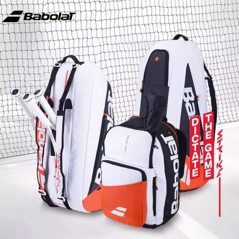 Bolsa de tenis Babolat serie PURE STRIKE, bolsa para raquetas de tenis profesionales, paquete de 6, mochila para raqueta de tenis de gran capacidad, accesorios