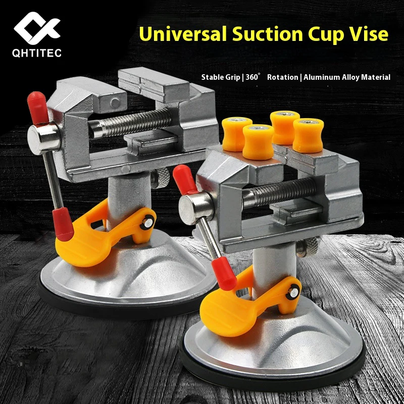 Mini Adjustable Fixed Electric Small Table Bench Vise 360 ° Rotatable Grinder Rotary Hand Drill Suction Cup Fixed Frame
