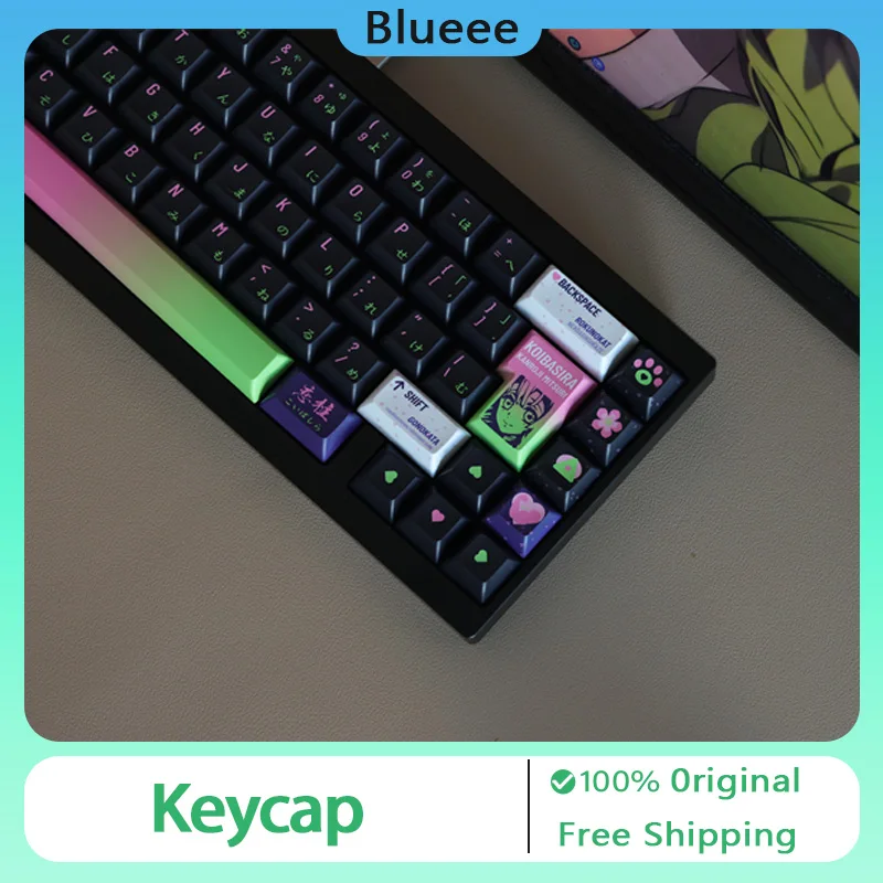 KuroCrowAyond KCA Keycap Demon Slayer Kanroji Mitsuri Customized Keyboard Gaming PBT Thermal Sublimation KeyCap Pc Accessories