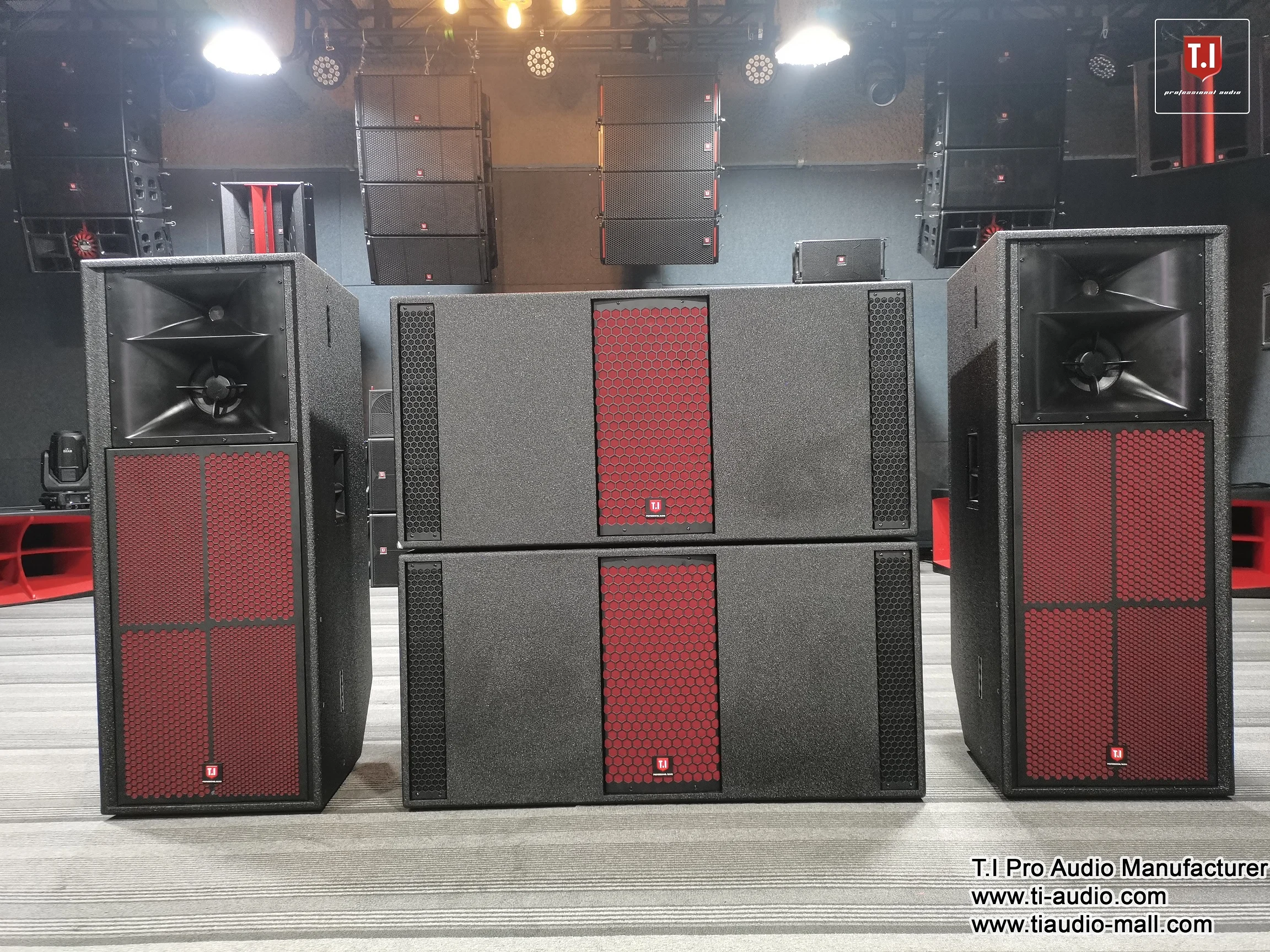 Dual 15 Inch pa Speaker System Full Range Sound Three Way  Passive Loudspeaker Indoor Outdoor
