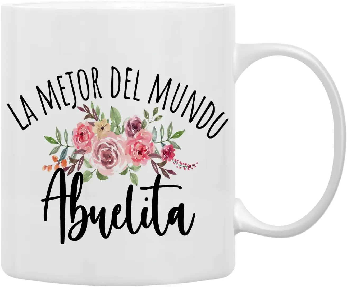 Best Grandma in The World Floral Coffee Mugs Mug, Abuelita Grandma Birthday Mother's Day Gifts From Grandkids,La Mejor Del M