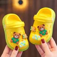 Sandales d'été pour filles, garçons et bébés, sandales plates à talon plat, pantoufles douces à motifs de dessins animés, chaussures de jardin pour enfants 3