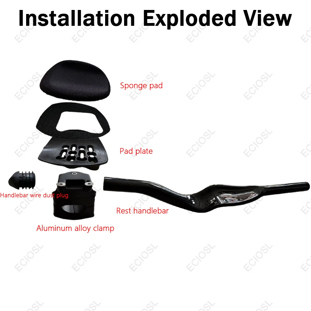 Aerodynamic Carbon Fiber TT Rest Handlebars for Triathlon Bicycle Trial Compatible Handlebar Design for Enhanced Performance