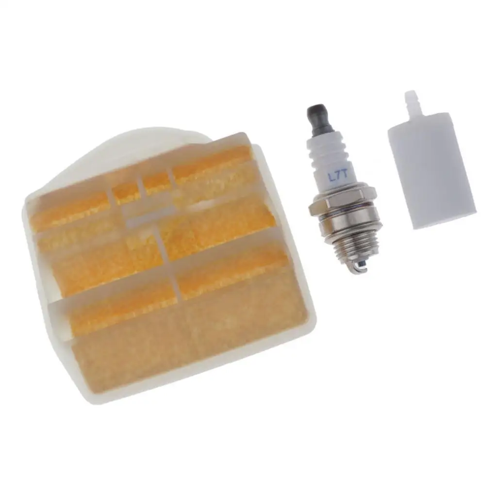 Gardening Tool Air Filter and Spark Plug Set String Trimmer Part for 445E 450 Chainsaw