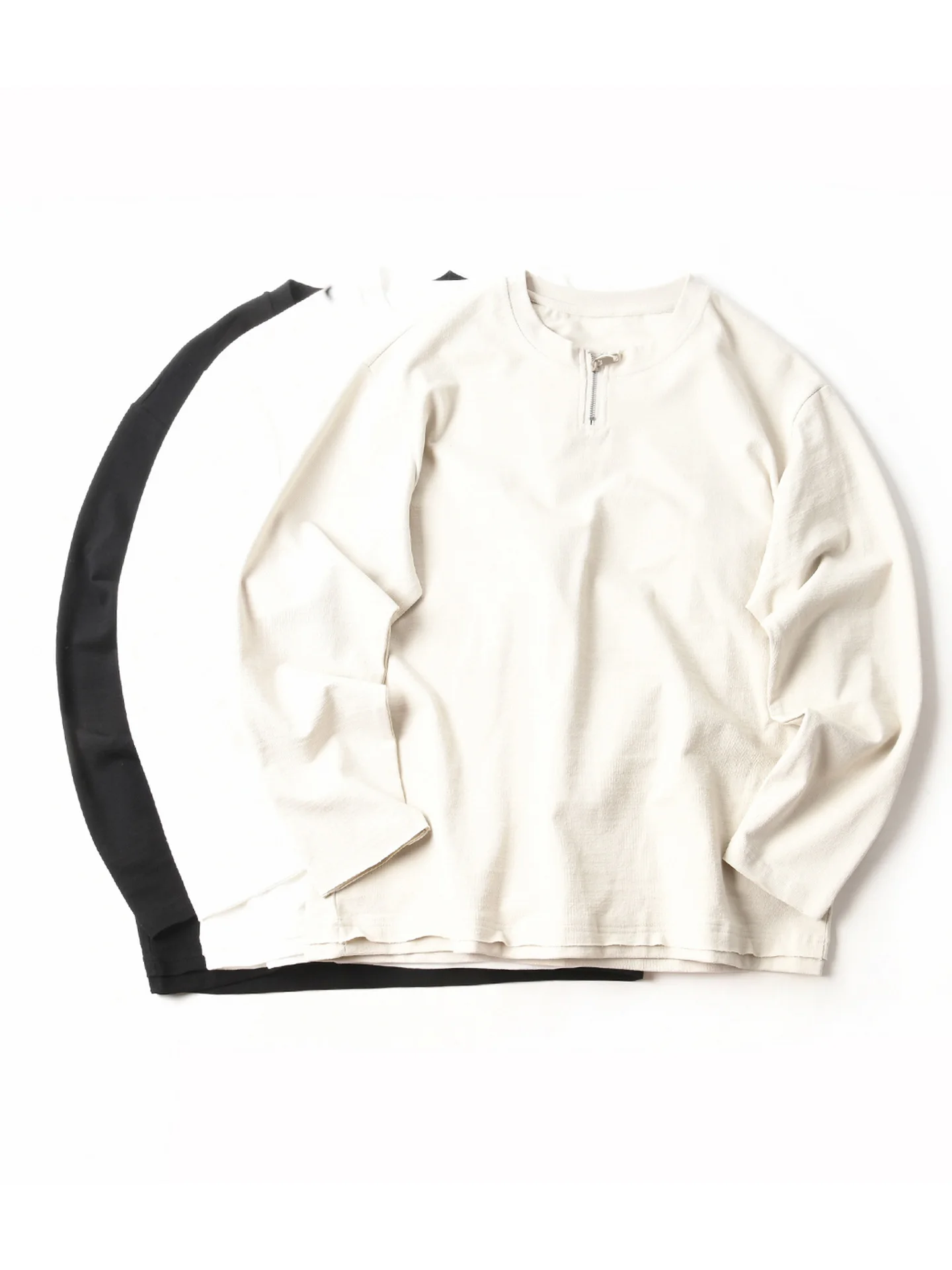 New American Style Cotton Washed Loose Casual Half Zip round Neck Long Sleeve T-Shirt Men's Autumn Base Hoodie Trendy