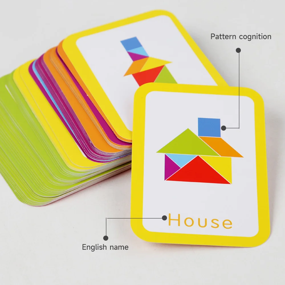 Wooden Jigsaw Magnetic Tangram Puzzle Book Educational Toys For Children Baby Kid Portable Montessori Learning Intelligence