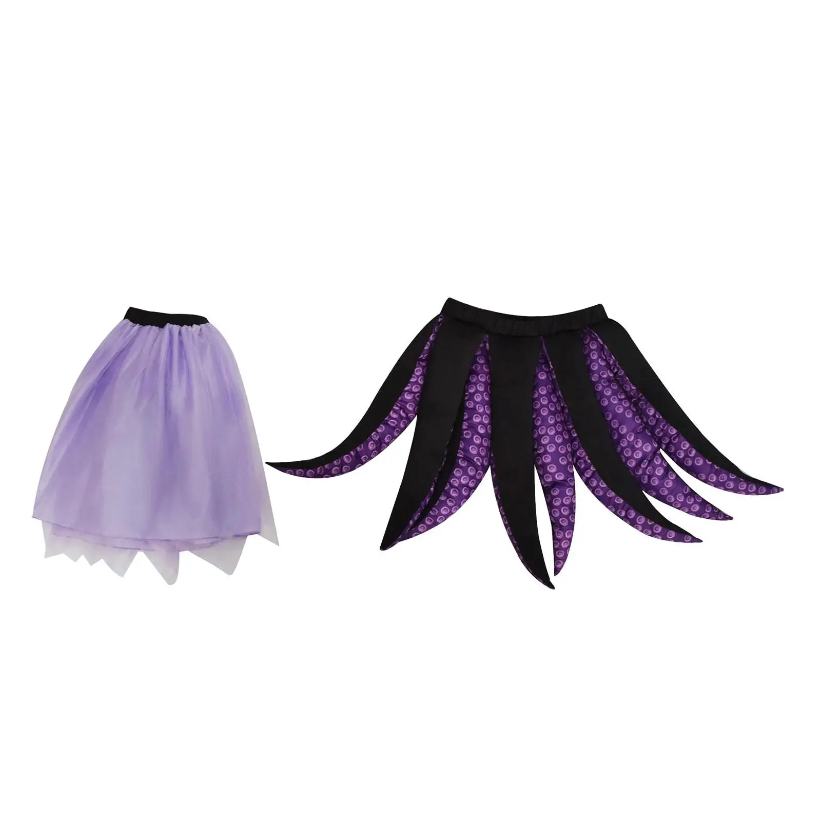 Black Purple Octopus Costume Tutu Skirt Realistic Tentacles Apparel for Women Halloween Cosplay