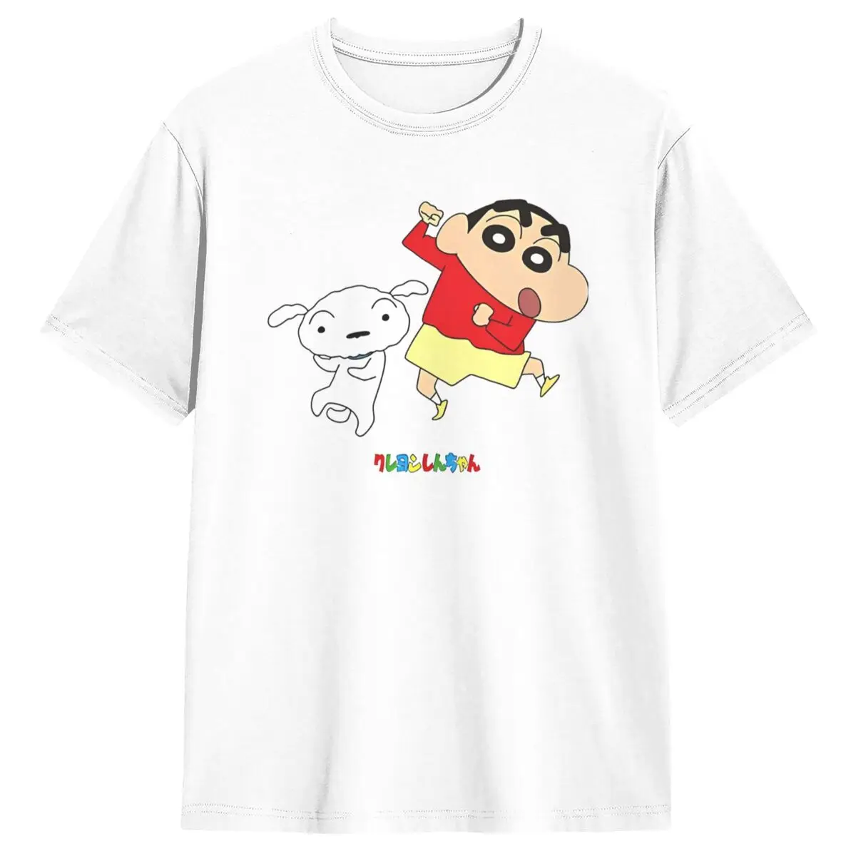 Funny Crayon Shin-chan Dances Shin-chan And Shiro T Shirts Short-Sleeve Vintage Summer 100 Cotton O Neck Oversize Clothes