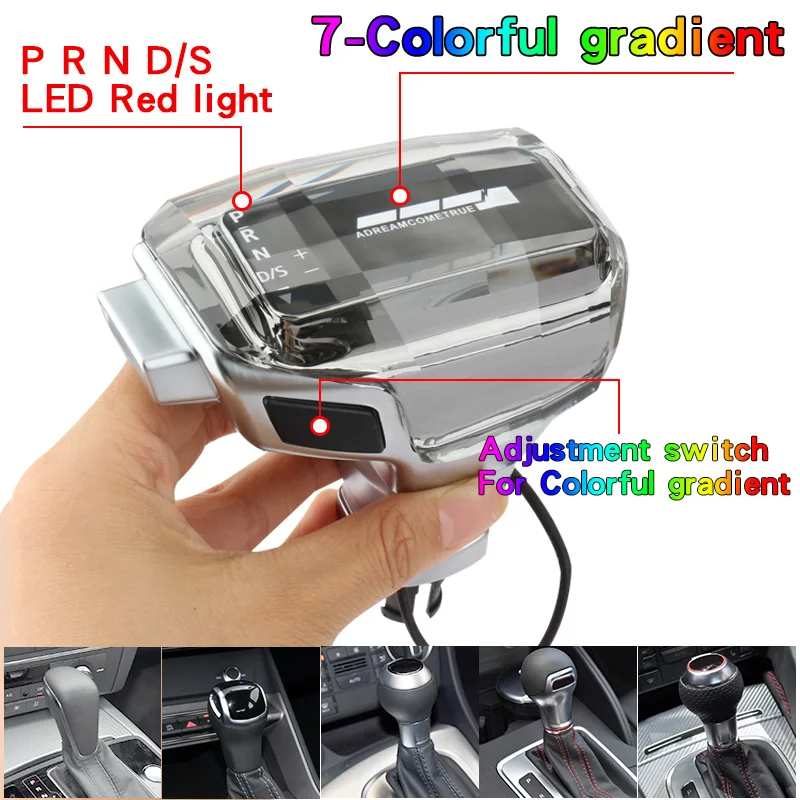 

For audi a6 c7 a5 q5 a3 Q3 a7 8p 8v RS shift knob crystal led lights accesorios para auto gear shift knobs