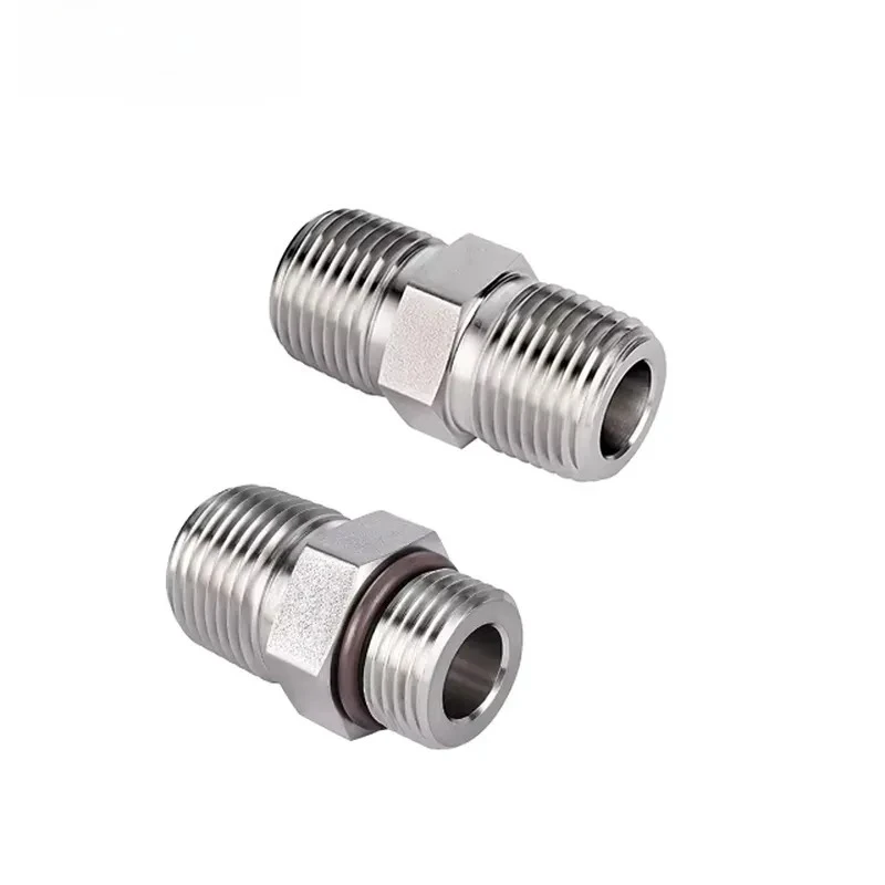 1-1/4 NPT Male 3/4 BSPP 45mm Flexible Carbon Steel High Pressure Class 1000 CNC Machined Hydraulic Pipe Thread Adapter Nipple