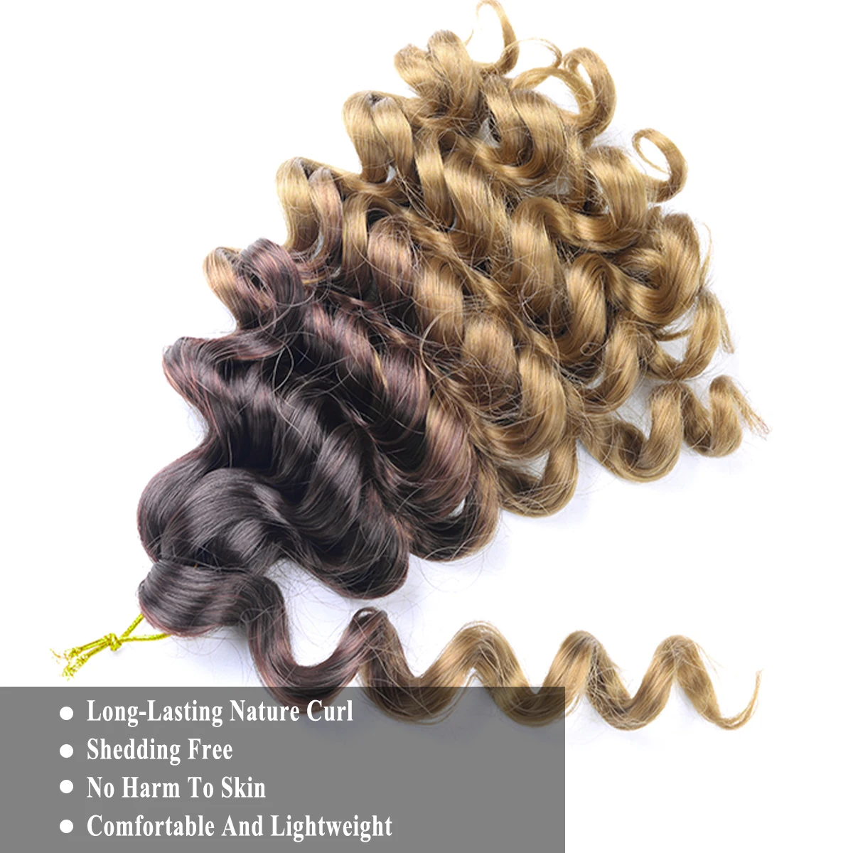 Extensiones de cabello de ganchillo sintético ondulado al agua para mujer, Ombre, Hawaii, Afro, rizos trenzados, onda del océano, 12 pulgadas