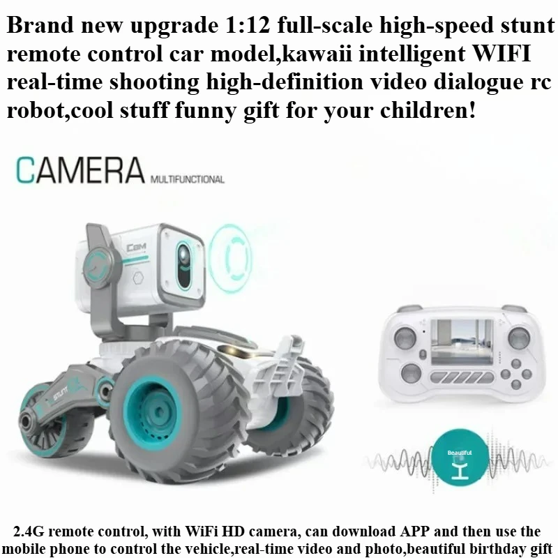 Cool Stuff Toy Car Funny Gift-Kawaii Intelligent Talk Rc Robot,Remote Control Car Model,APP WIFI HD Camera Rc Cars,Toys for Kids