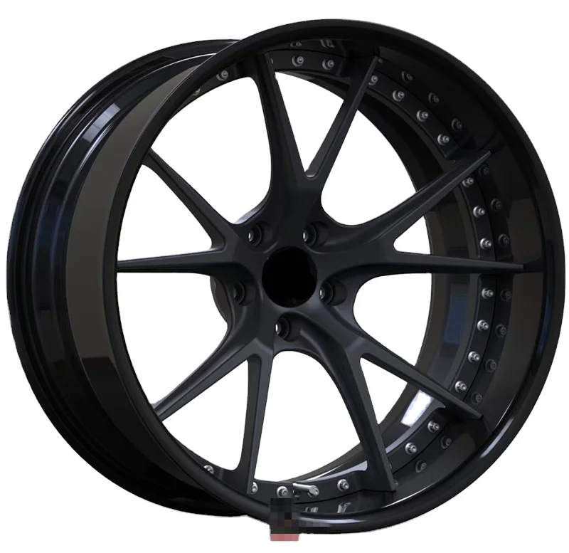 

20 to 24 Inch Black Finish Alloy Offroad Passenger Car Wheels 5120 5150 6135 with 2 Piece Forged Process