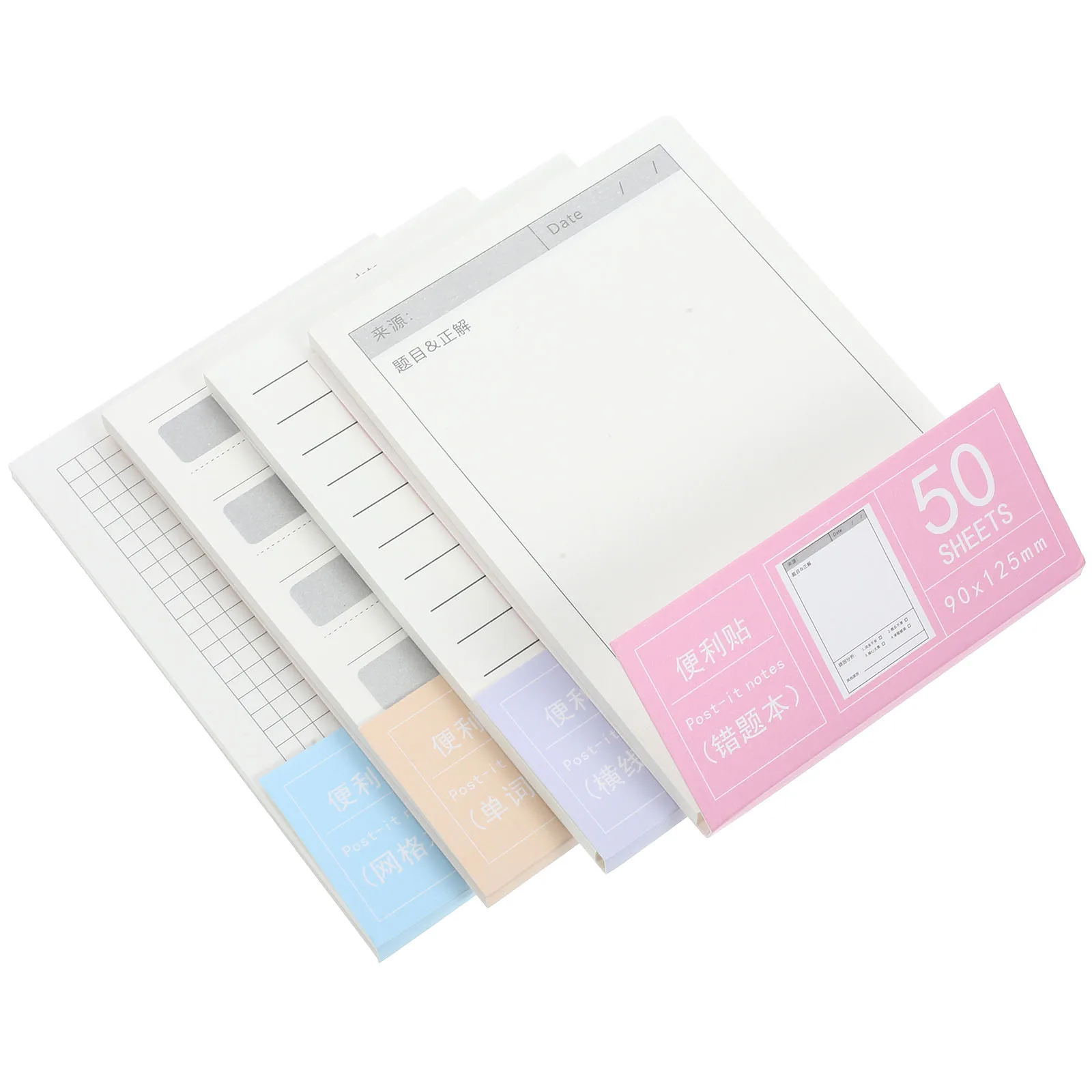 

4pcs Tearable Memo Pads Pocket Small Portable Reminder Notepad For School Office Home Memo Stickers Bulk Adhesive