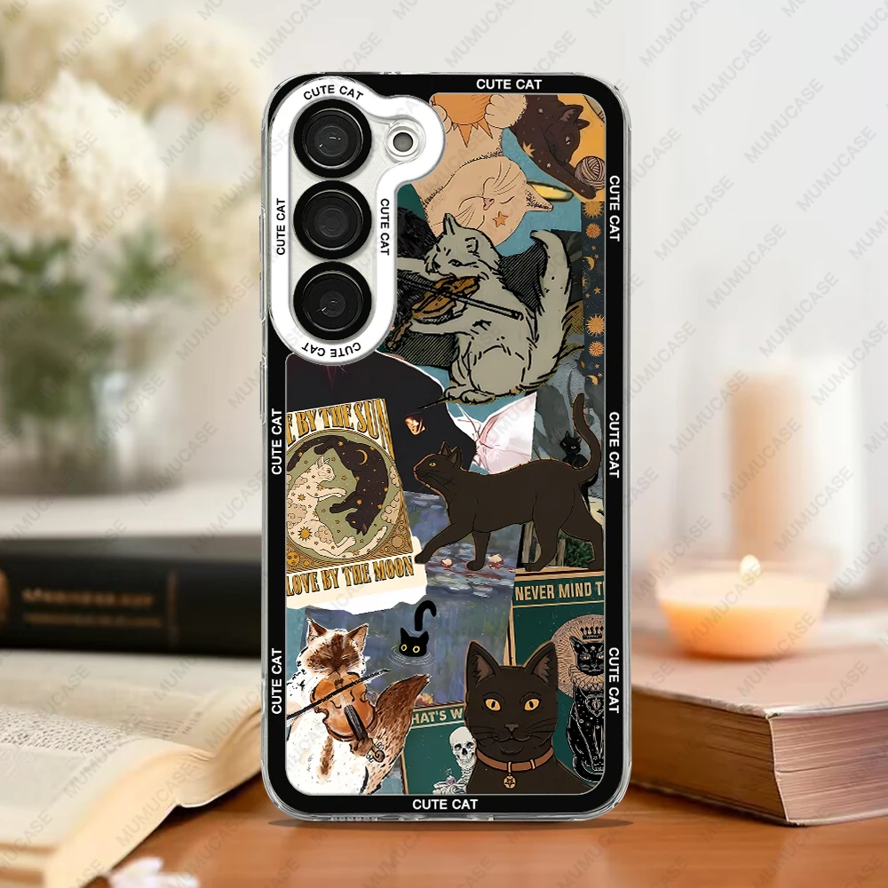 Cute and funny cat collage Phone Case For Samsung Galaxy S25 S20 S21 S22 S23 S24 FE Plus Ultra A54 A53 A52 A34 5G TPU Cover