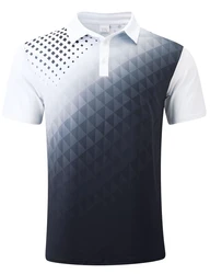New Men's Polo Shirts 3D Print Contrast Color Golf Shirt Button Up Breathable Summer Short Sleeve Mans Clothes Sport Streetwear