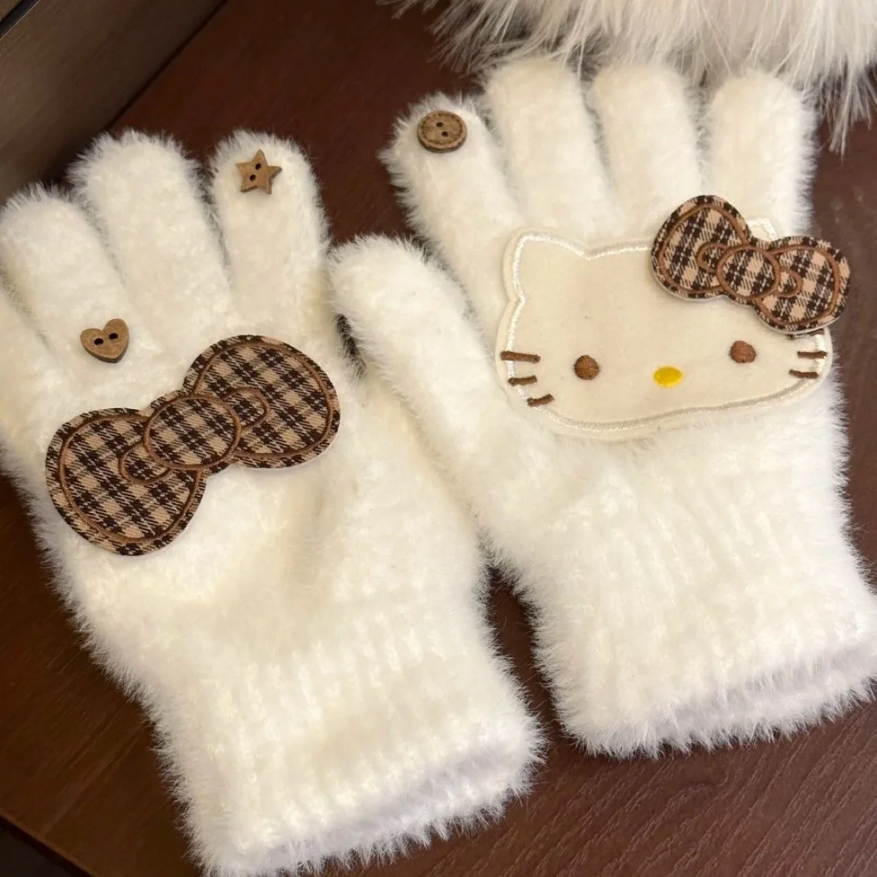 

Новые перчатки Hello Kitty Sanrio, милые морозостойкие теплые перчатки для девочек, каваи, мультфильм, аниме, морозостойкие зимние перчатки для пальцев, подарки для девочек