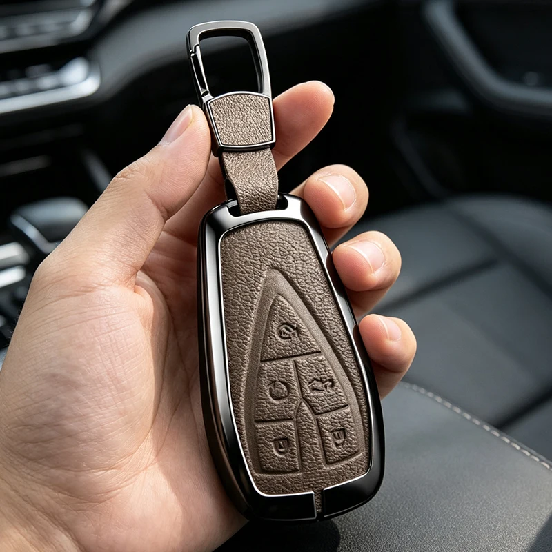 Zinc Alloy Leather Car Key Case Cover for Changan QIYUAN NEVO A05 A06 A07 Q05 Q07 2025 Remote Protection Shell