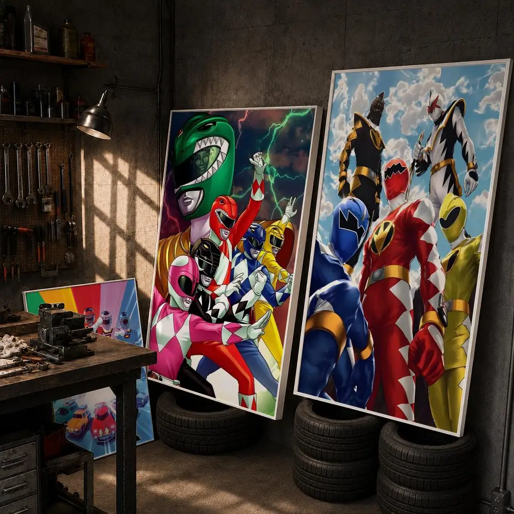 M-Mighty Morphin Power Rangers Poster HD Wall Art Home Decor Waterproof Print Bedroom Garage Party Gift