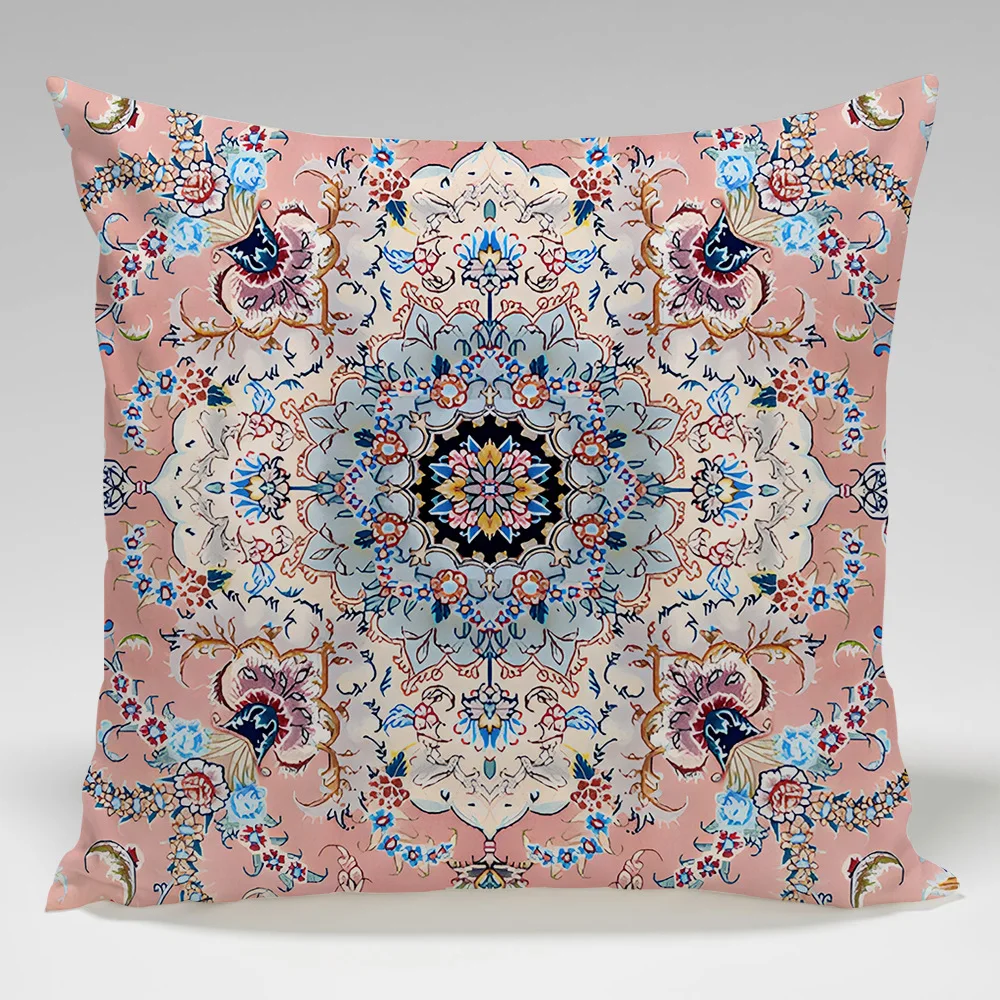 New Persian Style Ethnic Geometric Cushions Case Luxury Thick Plush Throw Pillows Case Vintage Sofa Couch Bed Decorative Pillows
