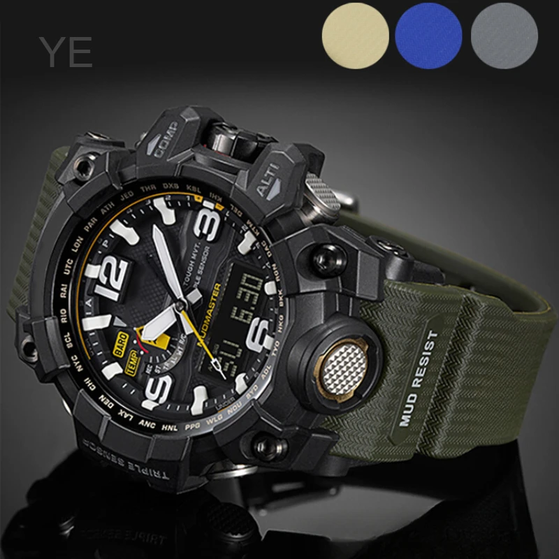 Waterproof Sweatproof Sport Style GWG1000 Watchband for Casio G-Shock Mudmaster First Generation Silicone Watch Strap for Men
