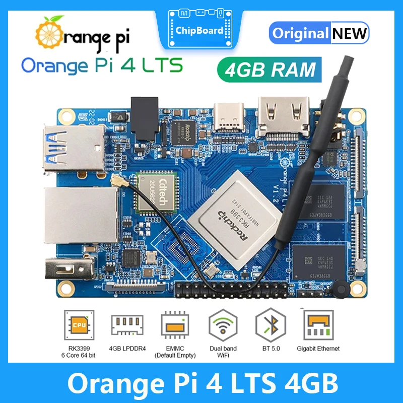 

Orange Pi 4 LTS 3GB/4GB RAM 16GB EMMC Board Rockchip RK3399