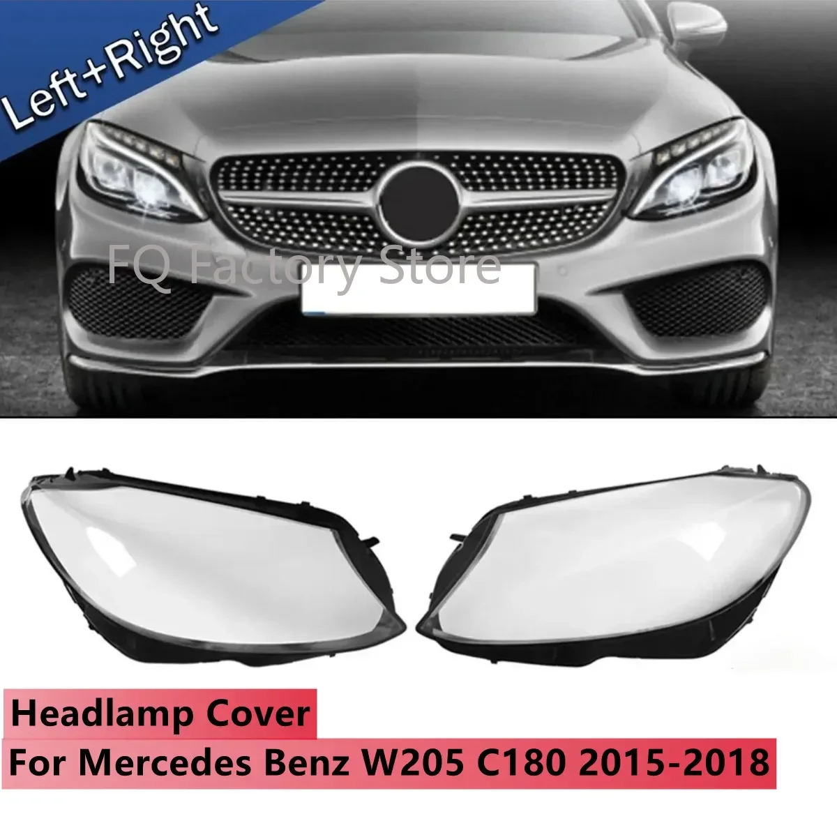 

Pair Front Headlight Lens Cover For Mercedes Benz W205 C180 C200 C260L C280 C300 2015-2018 Car Headlamp Cover Clear Lamp Shell