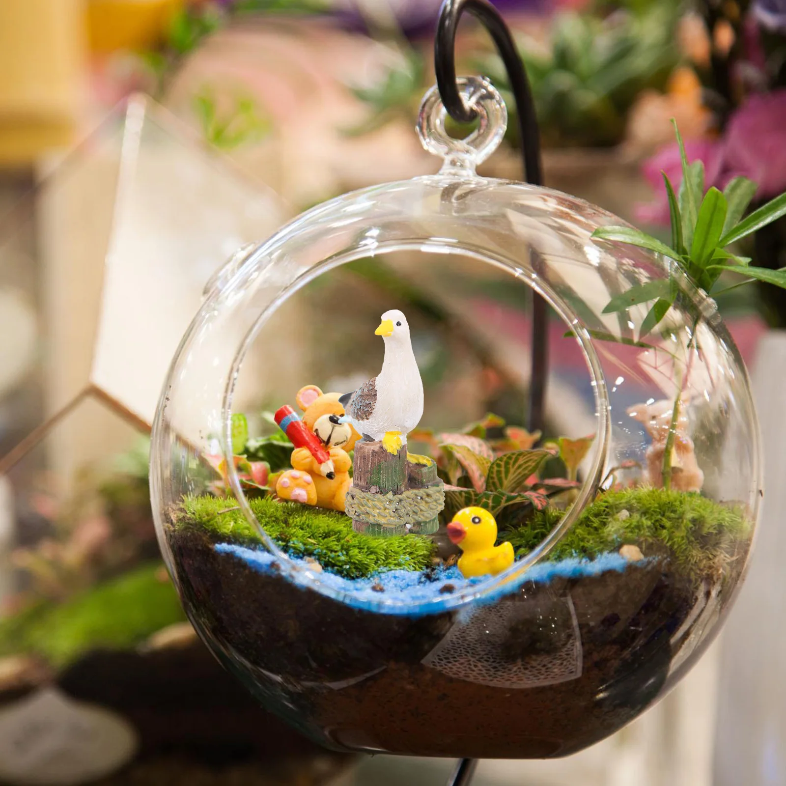 

4pcs Seagull Resin Figurines Dollhouse Decor Kids Toys Fairy Garden Home Accessories Nature Seagull Nature