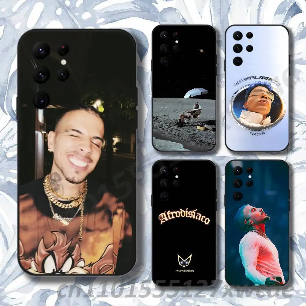 R-Rauw A-Alejandro Rapper Phone Case For Samsung S10,S21,FE,S21 ,S26,S25,S24,S23,Ultra,S9,S22,Plus Black Shockproof Silicone Sof