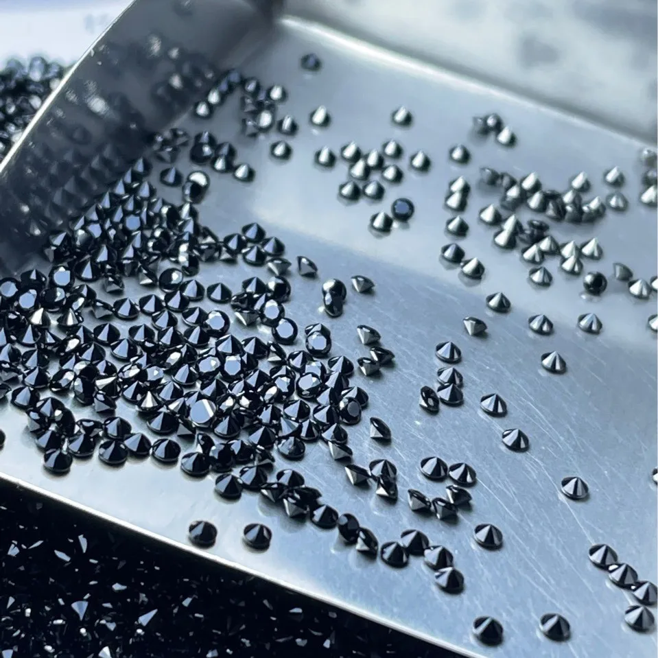 Factory Wholesale 100% Real Natural Round Black Spinel Gemstone Loose Gems Diy Material for Jewelry