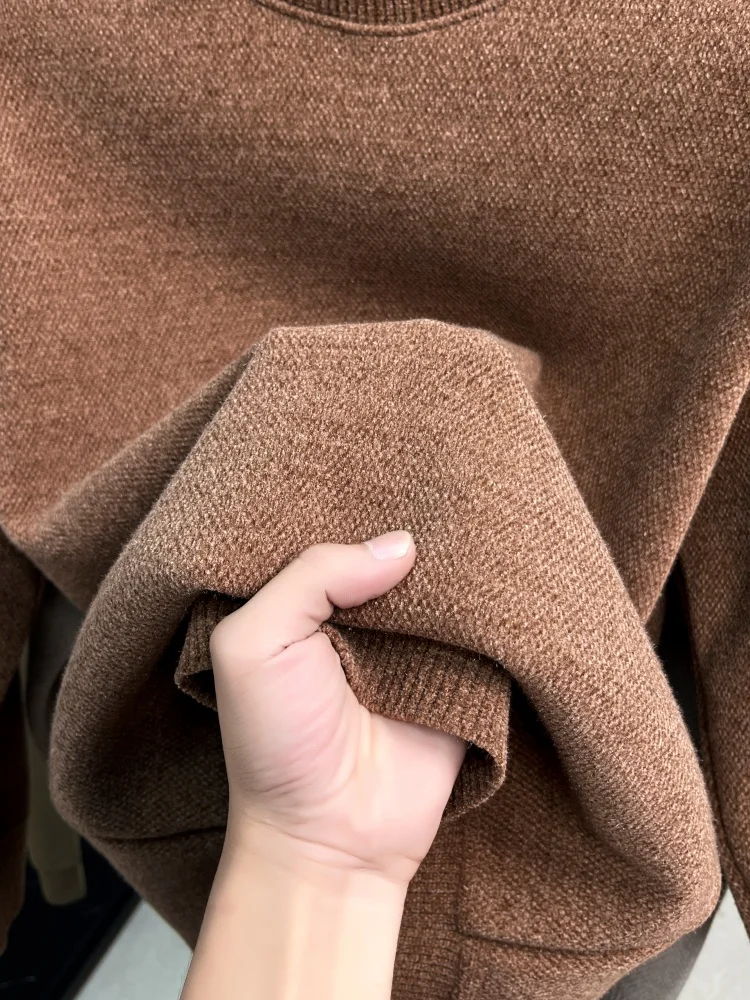 Luxus mode stickerei high-end-marke pullover männer herbst winter plüsch verdicken warme gestrickte rundhals komfort neue pullover – Detail 17
