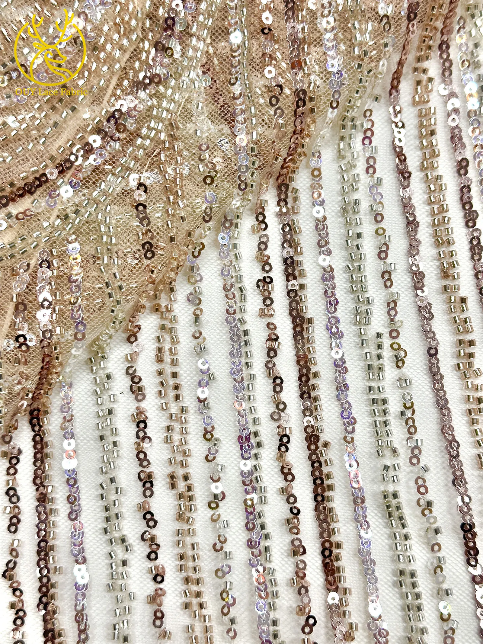 Große rote luxuriöse afrikanische Perlen-Spitzenstoffe 2026 – Neueste französische Pailletten-Spitzenstoffe für Damen-Abendkleider und festliche Kleider zum Nähen – Detail 14