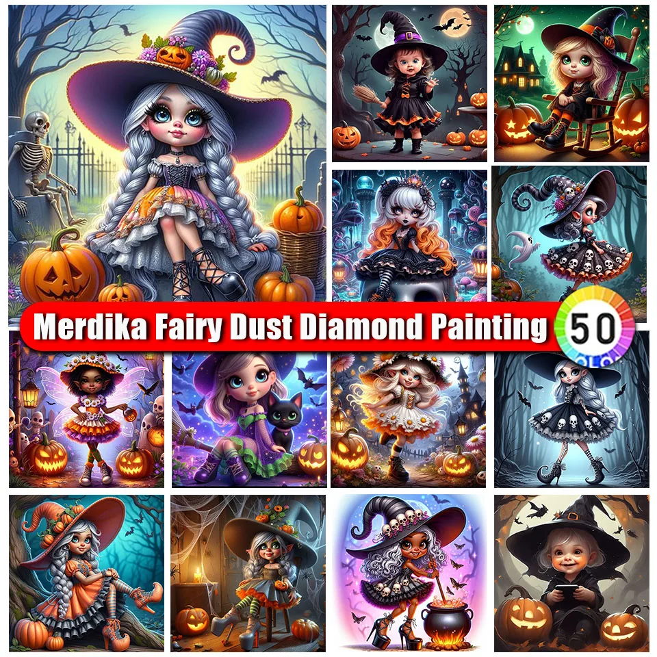 

Zipper Bag Fairy Dust 5D DIY Diamond Painting Girl Halloween Sale Square/Round Mosaic Embroidery Picture of Rhinestones Cartoon