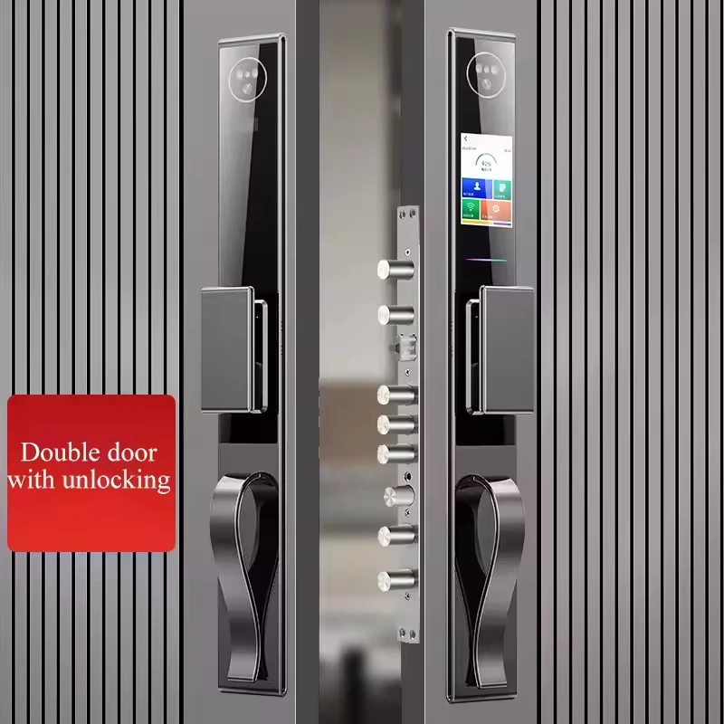 Suoboot Nuovo design Push-Pull Smart Door Lock con Cat's Eye e serratura digitale con fotocamera, adatta a tutti i tipi di porte