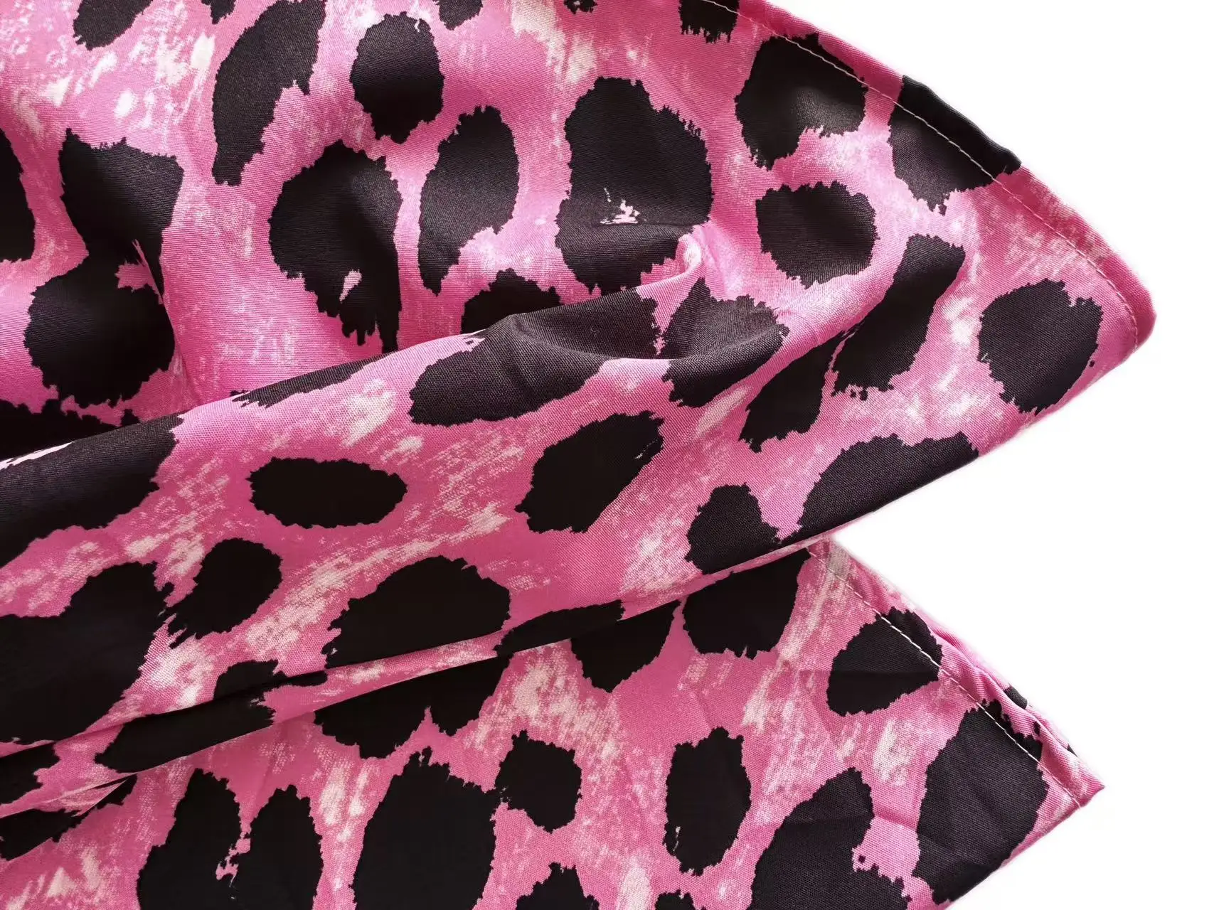 Europäisches und amerikanisches Weste-Top im neuen Stil mit V-Ausschnitt und Perlen und Leopardenmuster für Damen