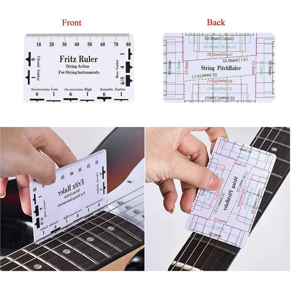 Guitar Neck Notched Straight Edge Ruler Stainless Steel Fret Leveling String Actions Gauge Ruler Fret Guitar Level Luthier Tools